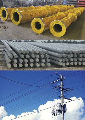 เหลืองไฟฟ้าคอนกรีตอัดแรงเสาคอนกรีตสำเร็จรูปคอนกรีตขั้วโลก ISO