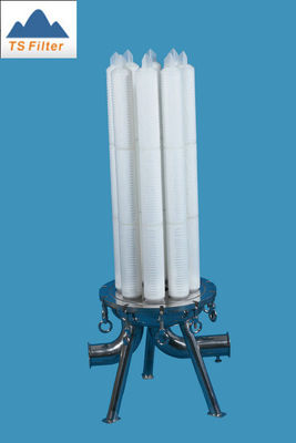 बड़ी निस्पंदन क्षेत्र / पीपी या Glassfiber झिल्ली के साथ 30inch / 0.45micron एकल पिंजरे तरल फिल्टर कारतूस